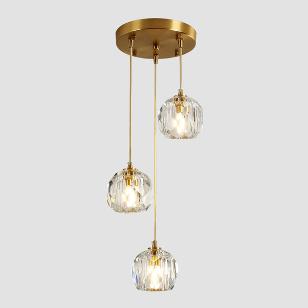 KCO Modern Crystal Gold Hanging Light Fixtures 