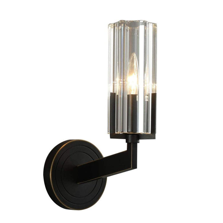 KCO Black Wall Sconce Light Clear Glass 