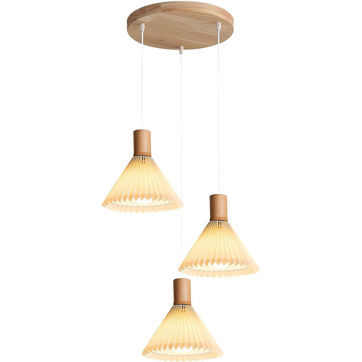 KCO Vintage White Pleated Pendant Light (L7205)