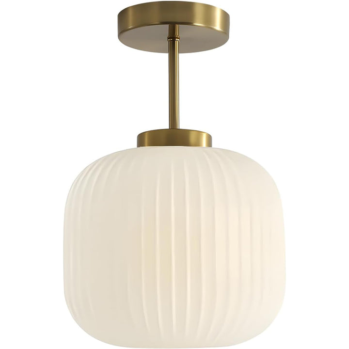 KCO Gold Glass Semi Flush Mount Light Modern Globe Ceiling Light (C9071)