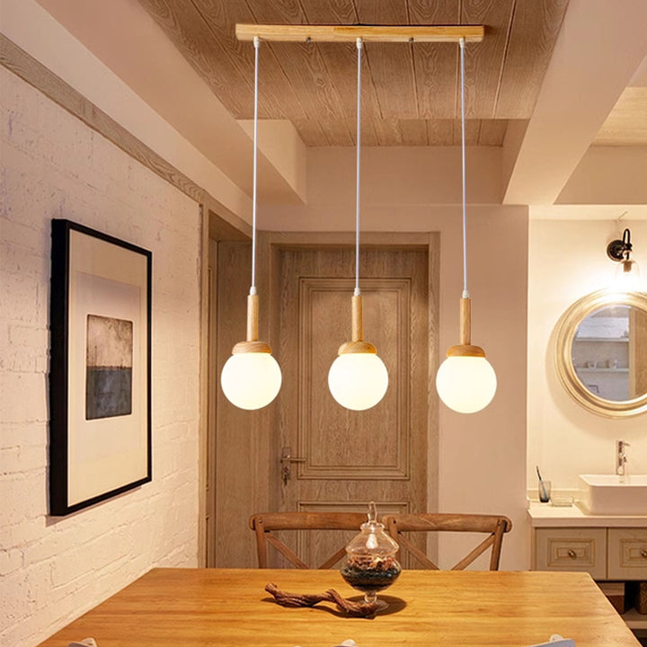 KCO Modern Nordic Pendant Light Wood Hanging Ceiling Light (L7218)