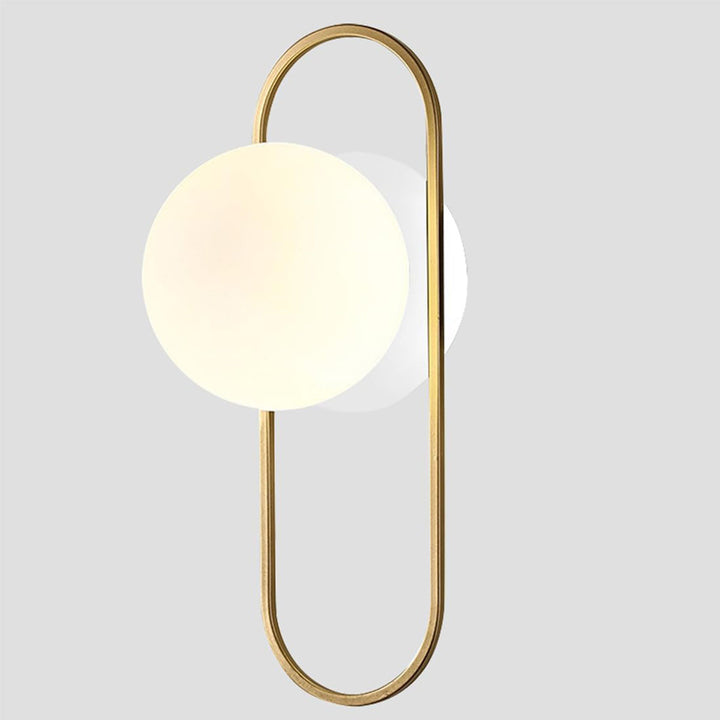 KCO 1-Light Glass Globe Wall Lamp Modern Brass Brushed Gold Wall Sconce Lighting (W8076)