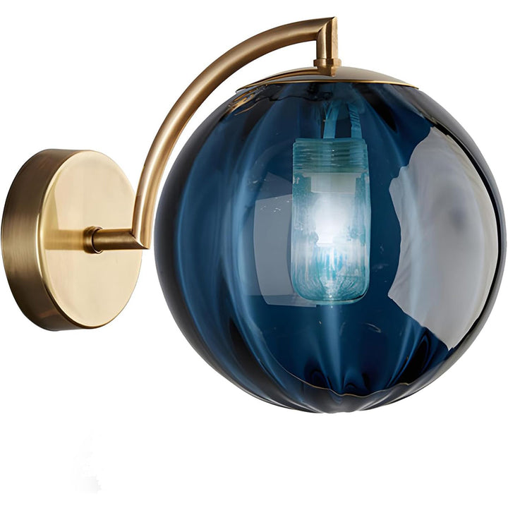 KCO Mid Century Modern Gold Globe Wall Light Brushed Gold Wall Sconce (W8078)