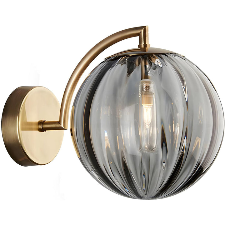 KCO Mid Century Modern Gold Globe Wall Light Brushed Gold Wall Sconce (W8078)