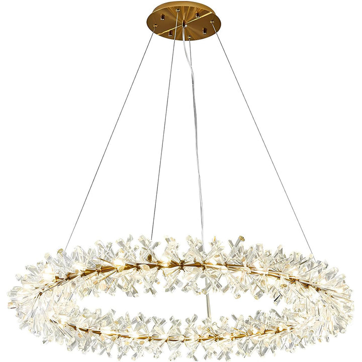 KCO K9 Crystal Chandelier Modern Gold Crystal Flush Mount Ceiling Light Fixture (L7184)