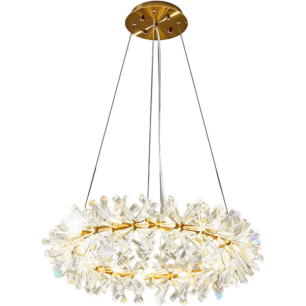 KCO K9 Crystal Chandelier Modern Gold Crystal Flush Mount Ceiling Light Fixture (L7184)