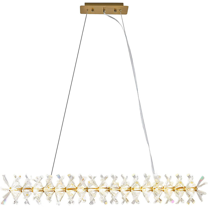 KCO K9 Crystal Chandelier Modern Gold Crystal Flush Mount Ceiling Light Fixture (L7184)