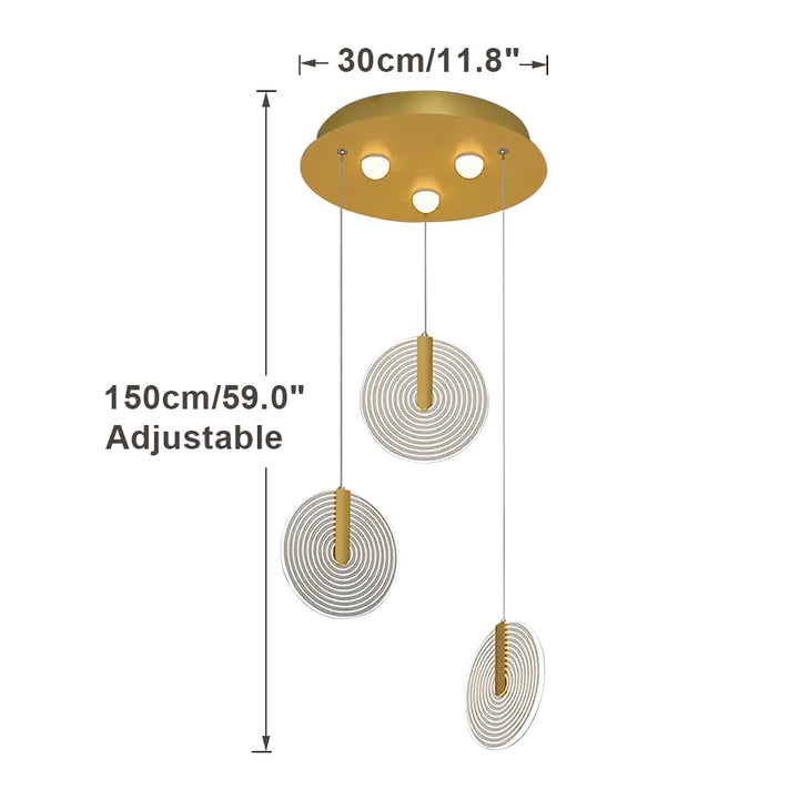 KCO LED Multi Light Acrylic Long Stairway Chandelier