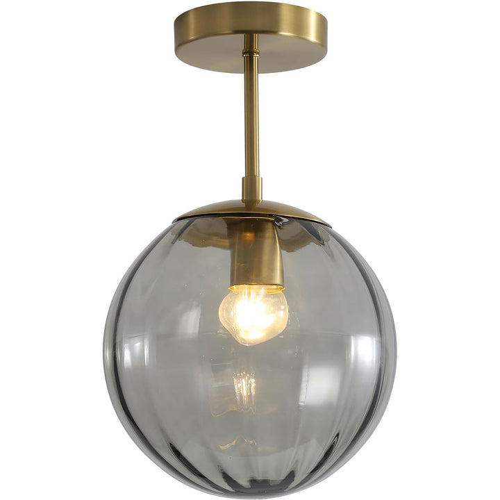 KCO Modern Large Globe Flush Mount Ceiling Light Antique Brass Ceiling Light Fixture (C9049)