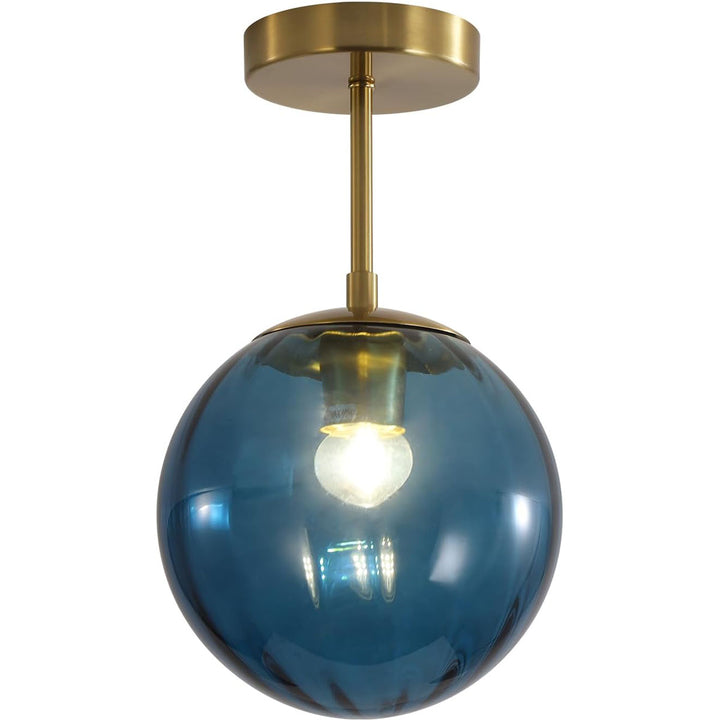 KCO Modern Large Globe Flush Mount Ceiling Light Antique Brass Ceiling Light Fixture (C9049)