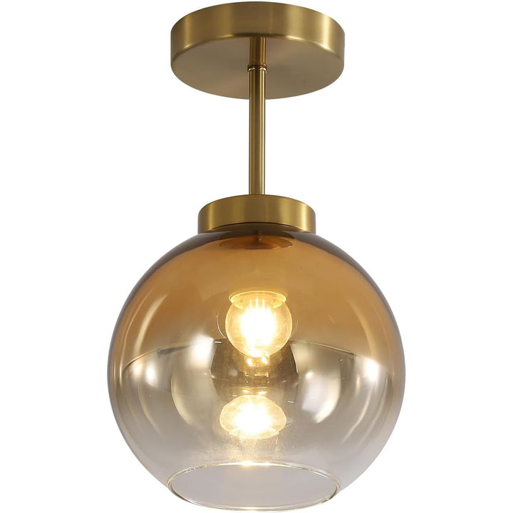 KCO Mid Century Modern Flush Mount Ceiling Light Small Glass Globe Hallway Light Fixture (C9050)