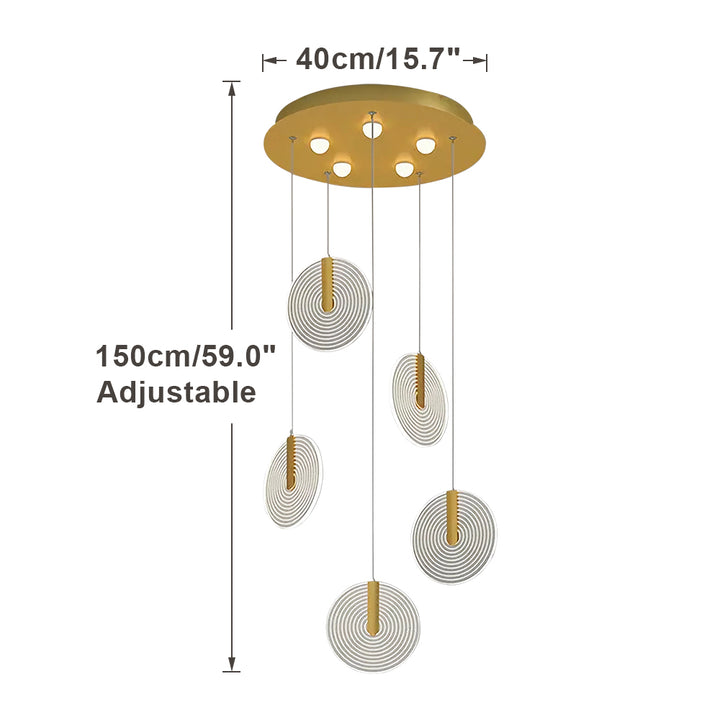 KCO LED Multi Light Acrylic Long Stairway Chandelier