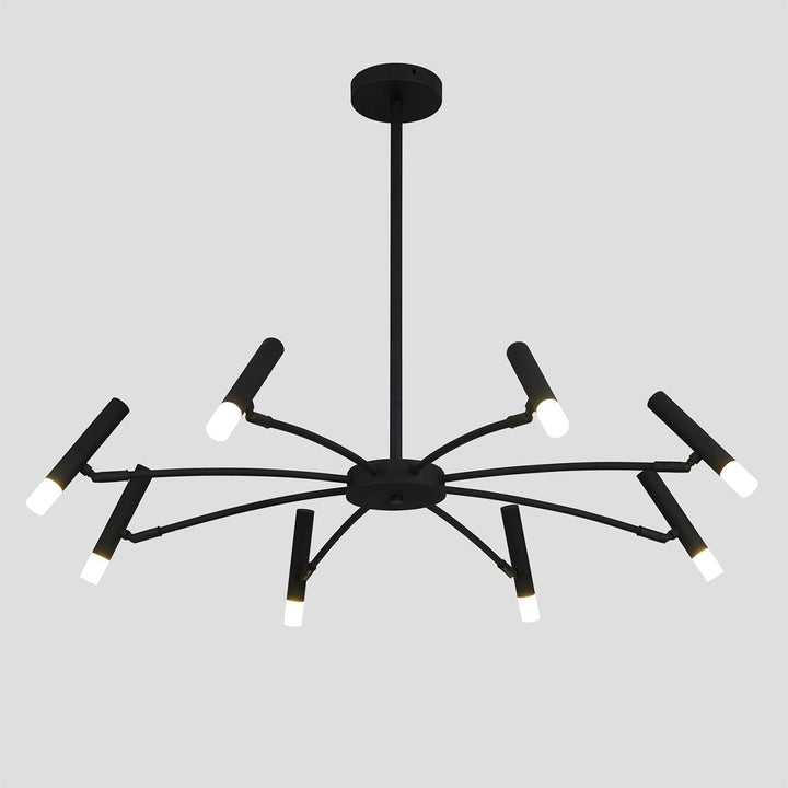 KCO Modern LED Sputnik Chandelier Matte Black Chandelier Light Fixture Farmhouse Kitchen Light (L7193)