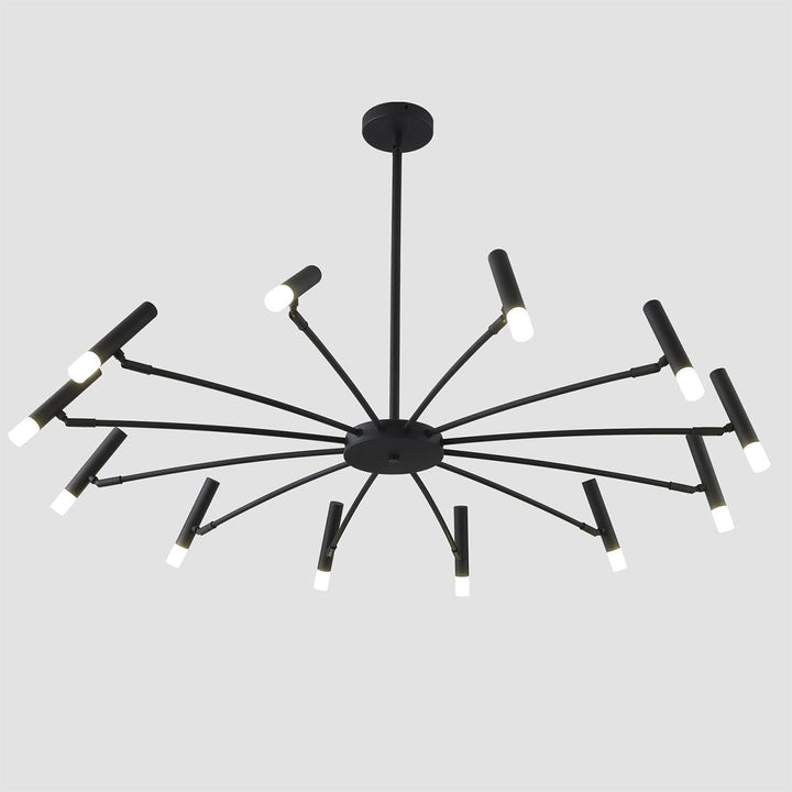 KCO Modern LED Sputnik Chandelier Matte Black Chandelier Light Fixture Farmhouse Kitchen Light (L7193)