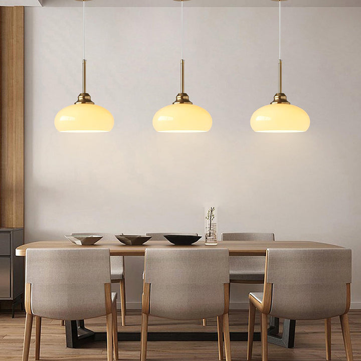 KCO Modern Adjustable Brass Ceiling Pendant Lighting with Yellow Lampshade (L7166)