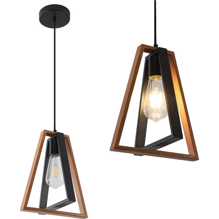 KCO 1 Pack Farmhouse Wood Pendant Light Fixture for Entryway£¨FP2107-1£©