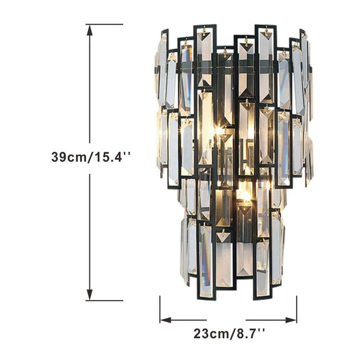 KCO Black Stripe Crystal Wall Sconce Light for Bedside (W8063)