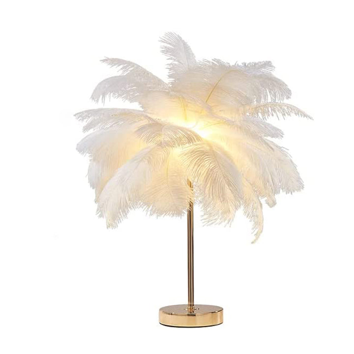 Modern Simple White Feather Table Lamp