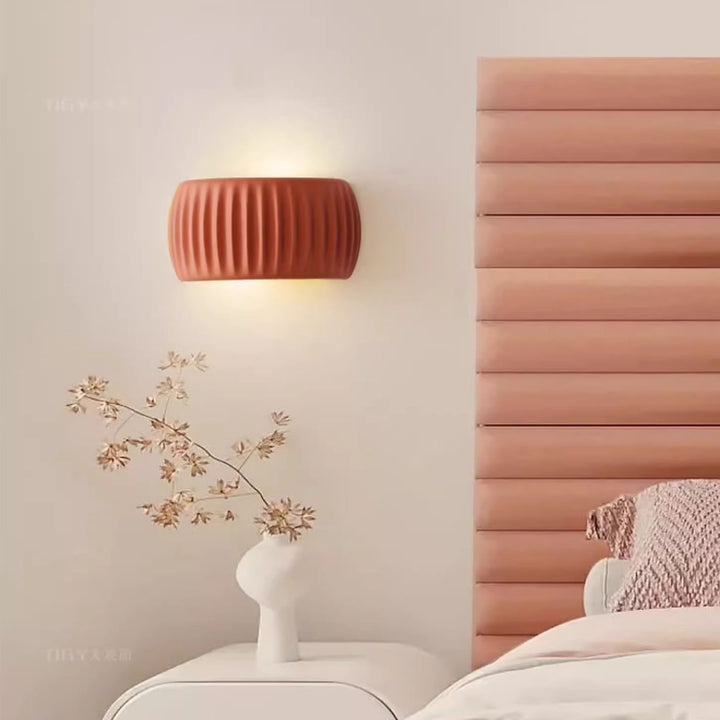 KCO Modern LED Wall Lamp with Stripe Resin Shade (W8091)