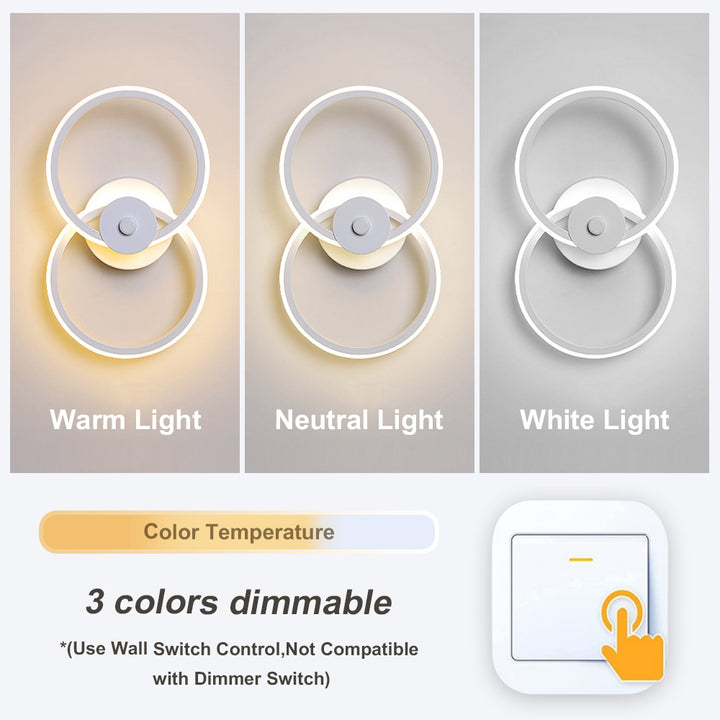 KCO White Dual Loop LED Wall Sconce | Wall Light Fixtures