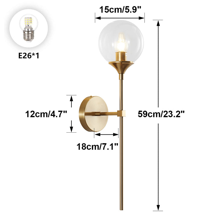 kcolighting clear globe wall light fixture