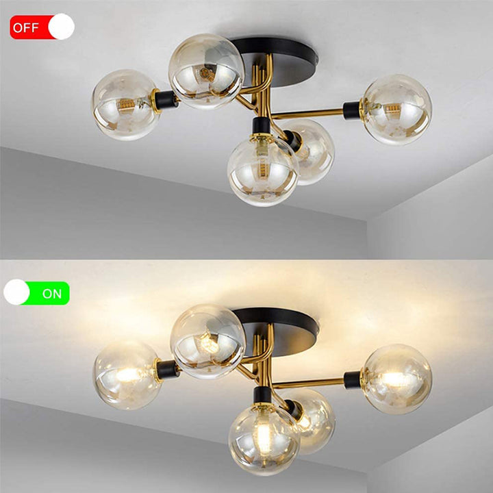 KCO 5 Lights Semi Flush Mount Ceiling Light Vintage Chandelier(L7119)