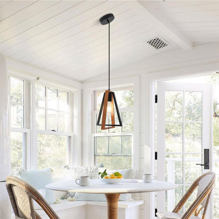 KCO 1 Pack Farmhouse Wood Pendant Light Fixture for Entryway£¨FP2107-1£©