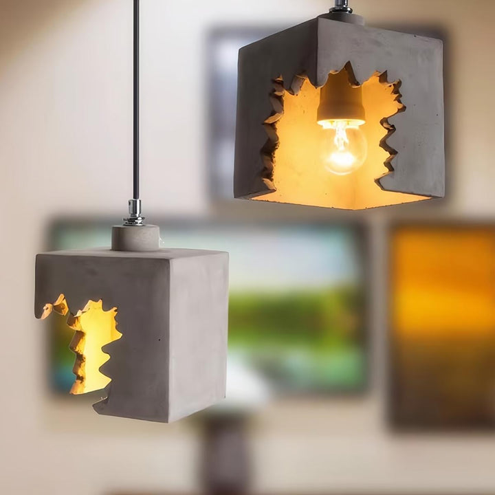 KCO Modern Cement Pendant Light 1-Light Industrial Farmhouse Hanging Lamp (L7197)