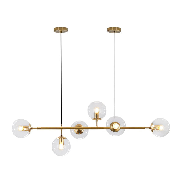 KCO 47.2 Wide Modern Liner 6-Light Chandelier with gold(L7085)