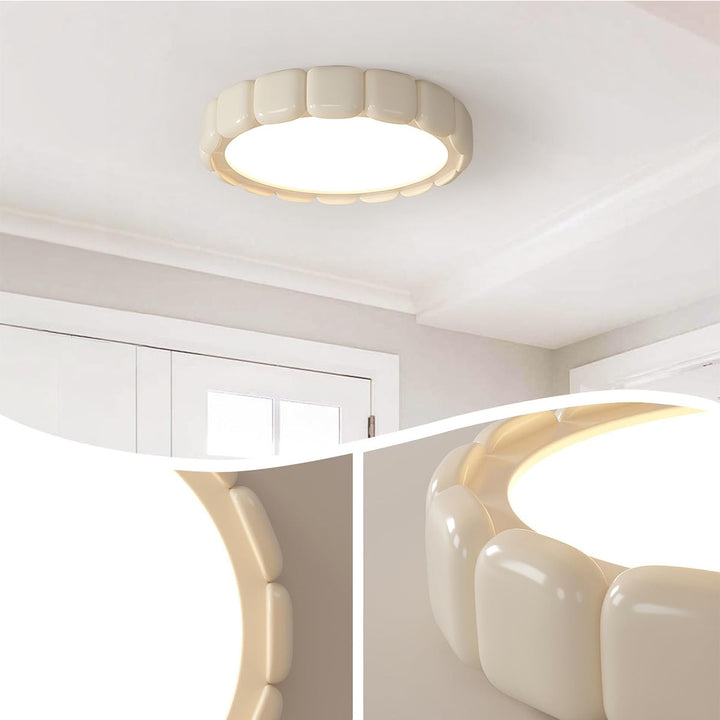 KCO Nordic Cream Close to Ceiling Light Round LED Ceiling Light Fixture (C9072)