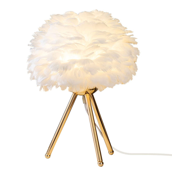 Modern Simple White Feather Table Lamp