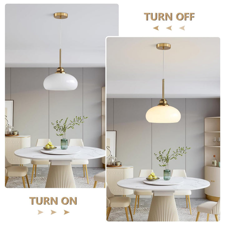 KCO Modern Adjustable Brass Ceiling Pendant Lighting with Yellow Lampshade (L7166)