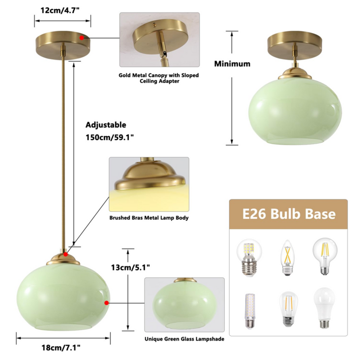 Brushed Gold Round Pendant Lights