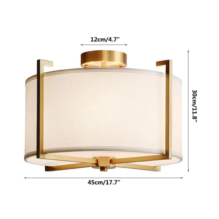 KCO Flush Mount Drum Fabric Ceiling Light (C9024)