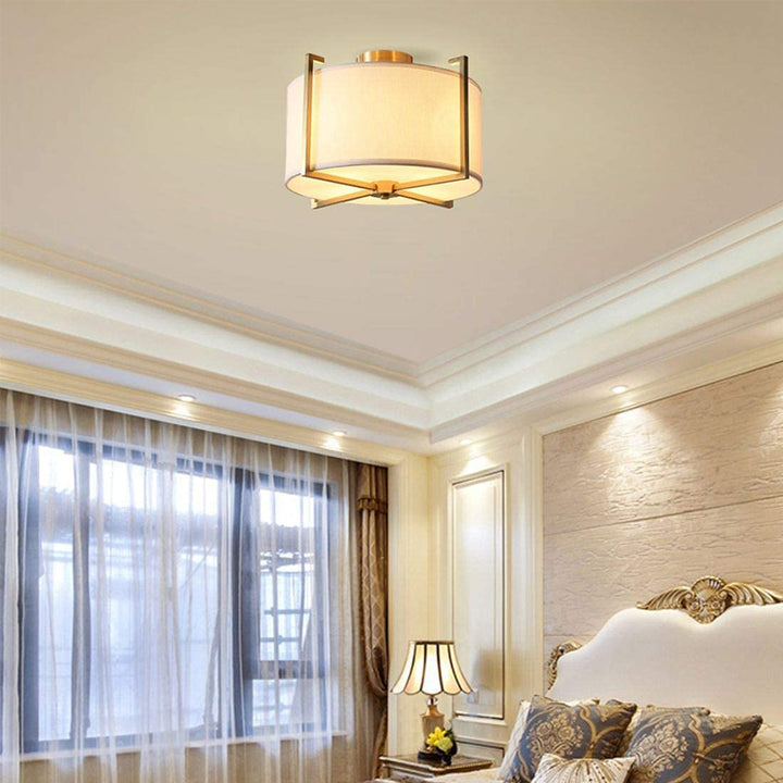 KCO Flush Mount Drum Fabric Ceiling Light (C9024)