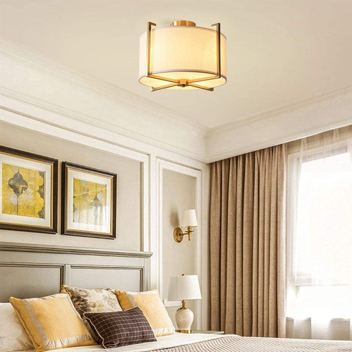 KCO Flush Mount Drum Fabric Ceiling Light (C9024)