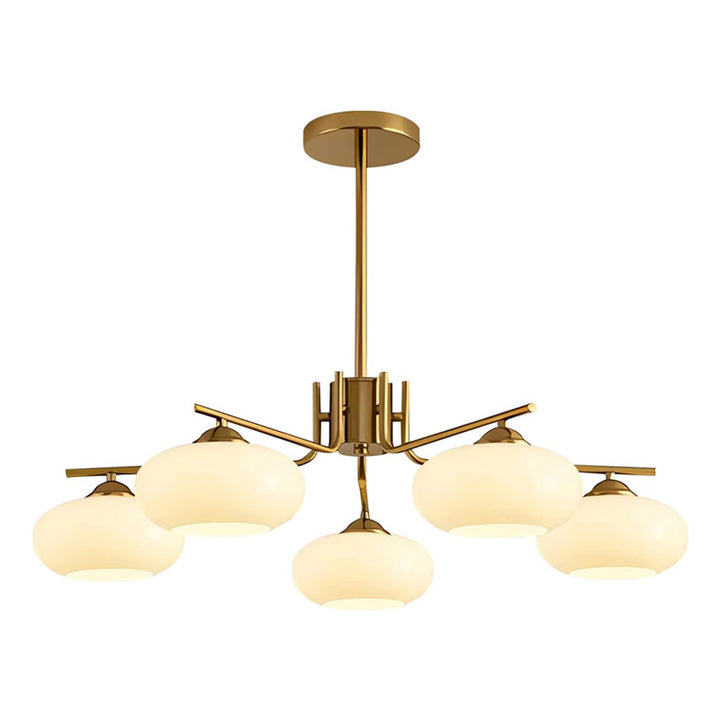 KCO Mid Century Flower Chandelier with 5-Light Glass Globes (L7145)