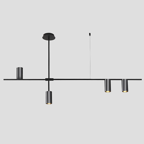 KCO Black Linear 4 Light LED Track Pendant Lighting for Kitchen Island (L7171)