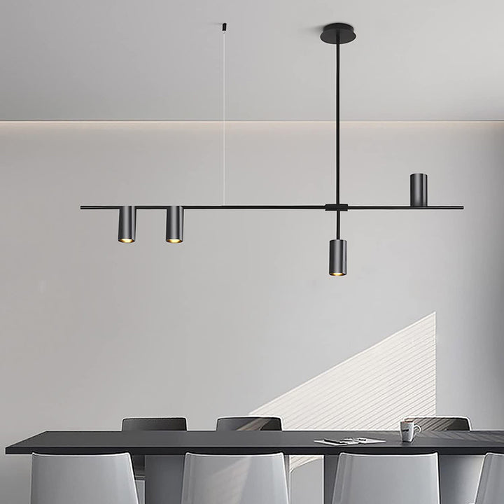 KCO Black Linear 4 Light LED Track Pendant Lighting for Kitchen Island (L7171)