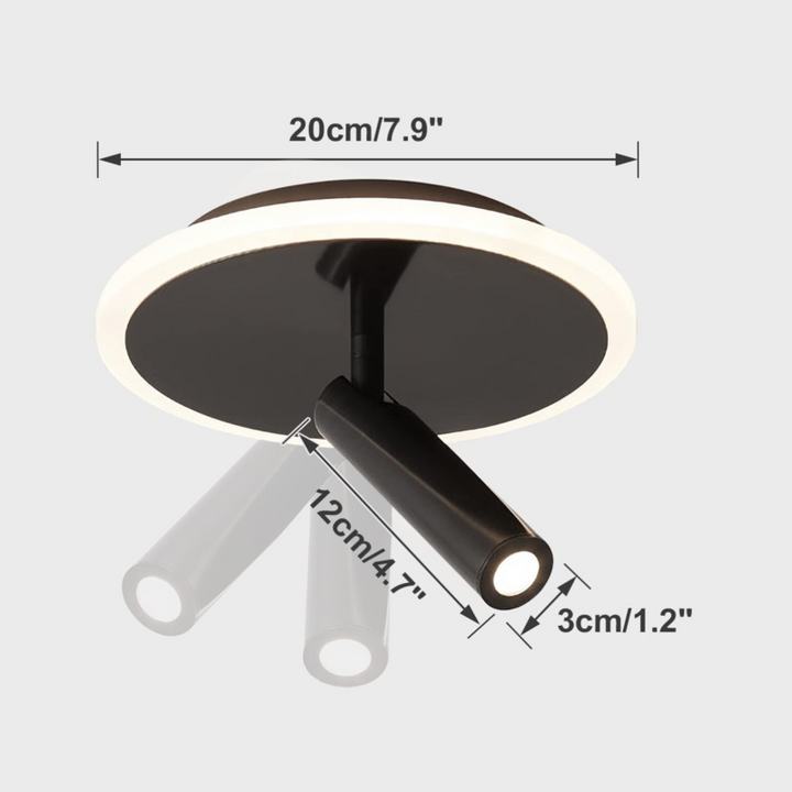 Modern Black Round Flat Close to Ceiling Lights