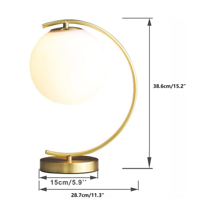 KCO Golden Bedside Arc Table Lamp Lighting (T0018)