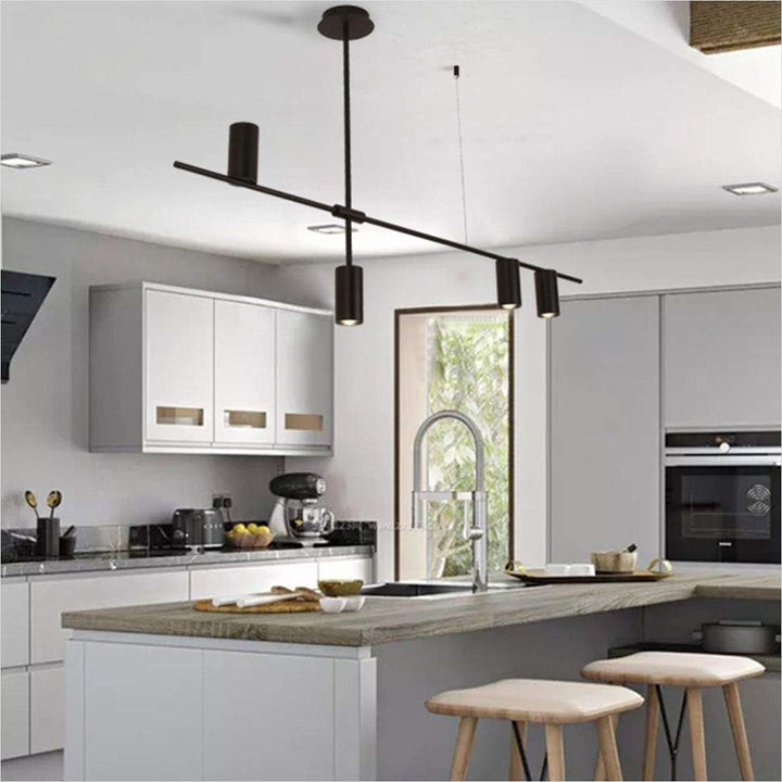 KCO Black Linear 4 Light LED Track Pendant Lighting for Kitchen Island (L7171)