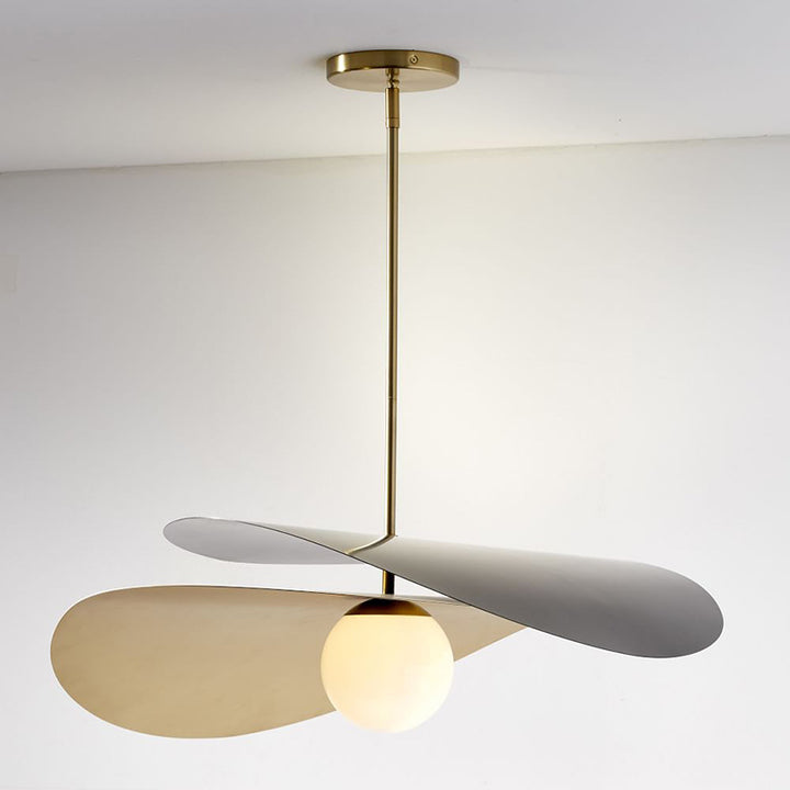 KCO Lighting Modern Hat Pendant Light, 2 Tone Brass Finish(L7102)