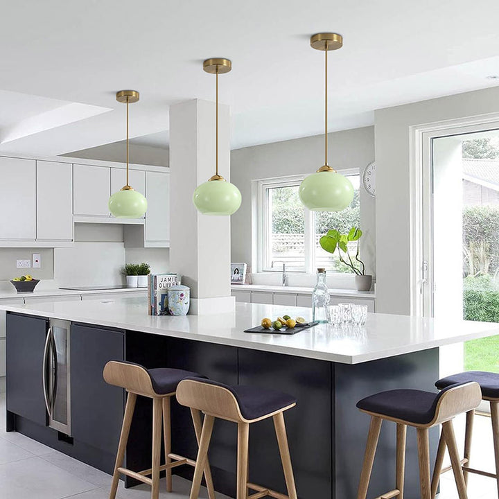 KCO Modern Adjustable Brass Ceiling Pendant Lighting with Yellow Lampshade (L7166)