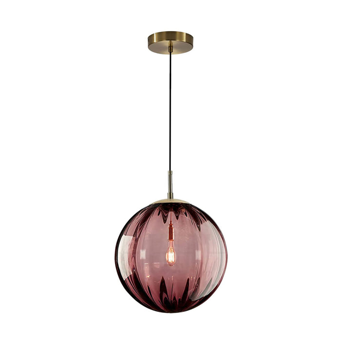 KCO Modern Large Globe Pendant Light Fixture Burgundy-9.8 (L7105)