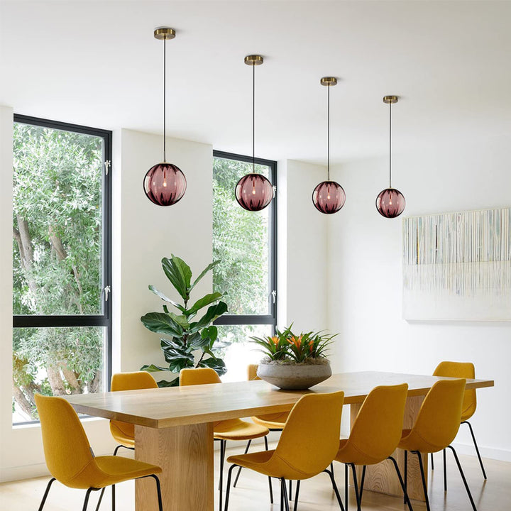 KCO Modern Large Globe Pendant Light Fixture Burgundy-9.8 (L7105)