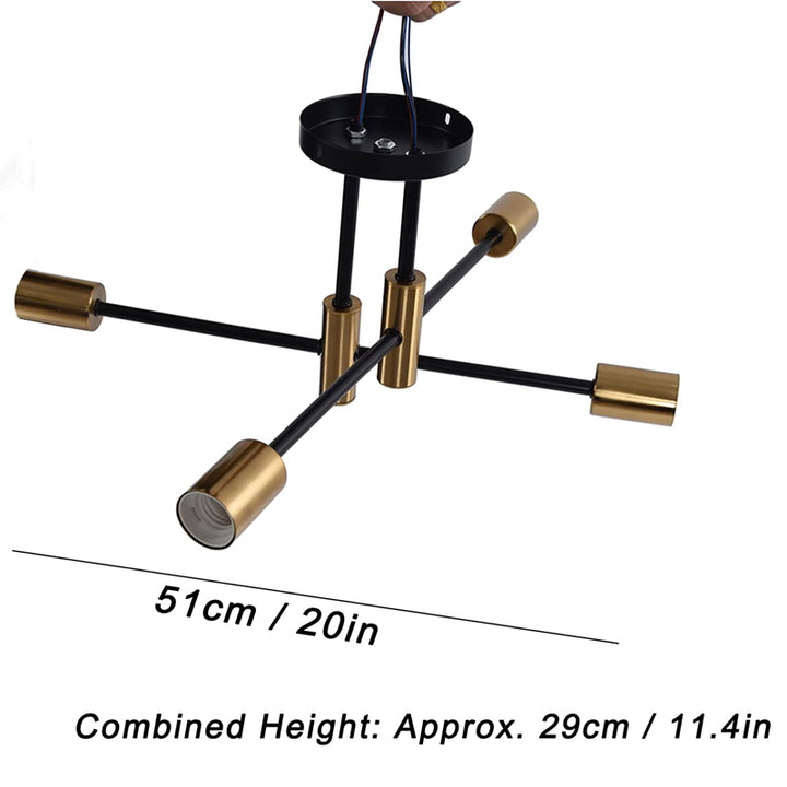 KCO Lighting 4 Lamp Wrought Iron Ceiling Light, 110?220V Light 