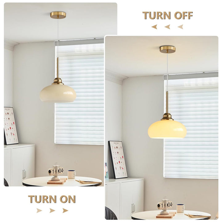 KCO Modern Adjustable Brass Ceiling Pendant Lighting with Yellow Lampshade (L7166)