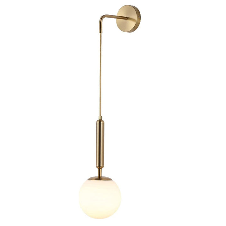 KCO Minimalist1-Light Glass Globe Wall Light with Adjustable Cord