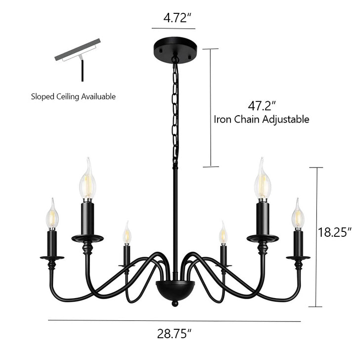 KCO 6-Light Rustic Industrial Iron Chandeliers for Dining Room(L7126£©